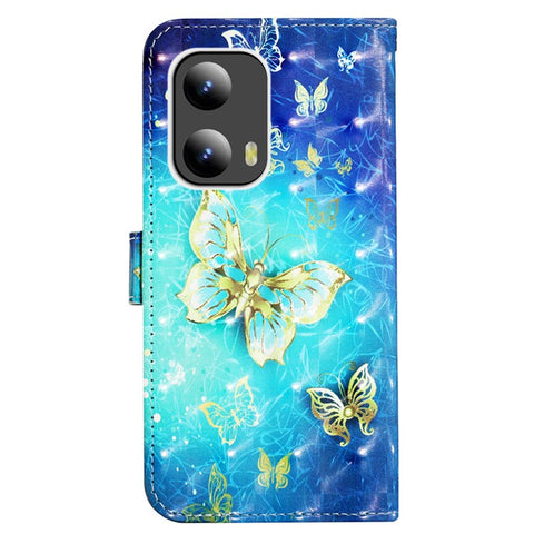 For Motorola Moto G Play 5G (2024) / Moto G 5G (2024) Leather Case 3D Pattern Printing Wallet Stand Mobile Cover with Strap