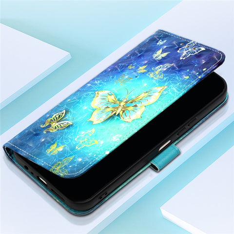 For Motorola Moto G Play 5G (2024) / Moto G 5G (2024) Leather Case 3D Pattern Printing Wallet Stand Mobile Cover with Strap