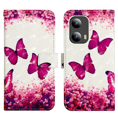 For Motorola Moto G Play 5G (2024) / Moto G 5G (2024) Leather Case 3D Pattern Printing Wallet Stand Mobile Cover with Strap