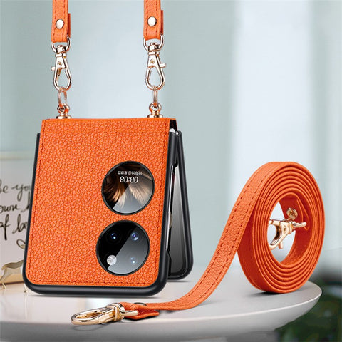 SULADA Treasure Box Series for Huawei Pocket 2 Phone Cover Litchi Texture PU Leather Phone Case with Strap