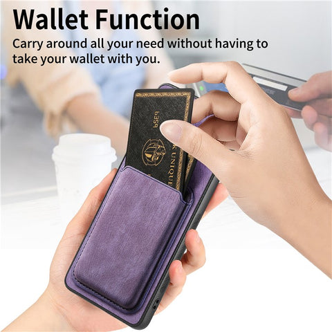 For Samsung Galaxy M14 4G Magnetic Case Leather Back Cover with Detachable Card Holder