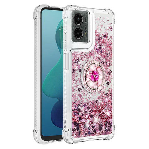 For Motorola Moto G Play 5G (2024) / Moto G 5G (2024) TPU Case with Kickstand Quicksand Shockproof Cover
