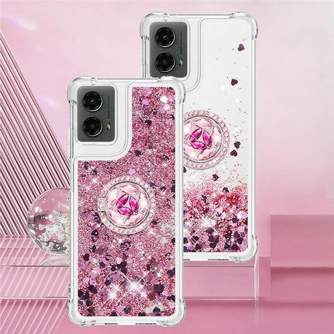 For Motorola Moto G Play 5G (2024) / Moto G 5G (2024) TPU Case with Kickstand Quicksand Shockproof Cover
