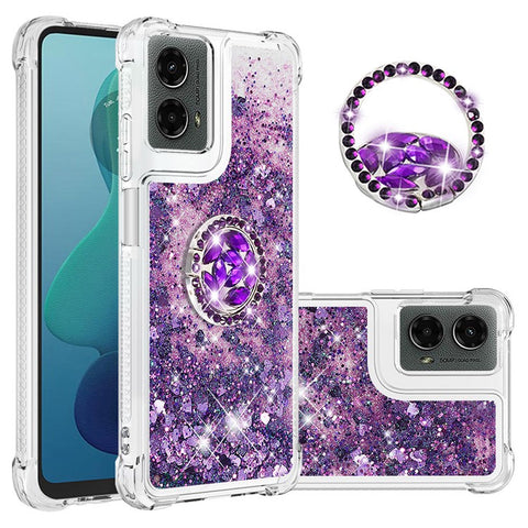 For Motorola Moto G Play 5G (2024) / Moto G 5G (2024) TPU Case with Kickstand Quicksand Shockproof Cover