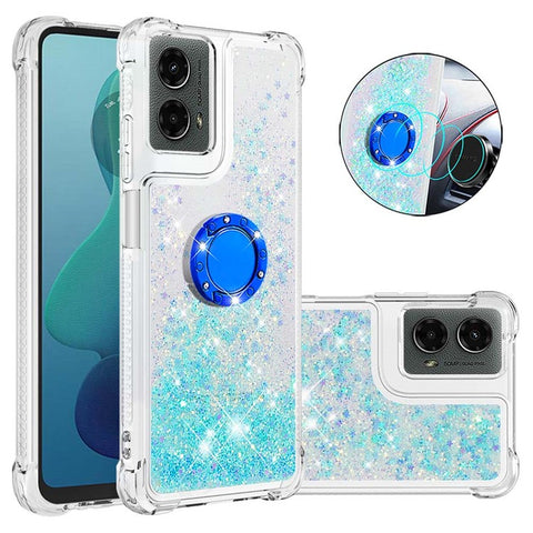 For Motorola Moto G Play 5G (2024) / Moto G 5G (2024) TPU Case with Kickstand Quicksand Shockproof Cover