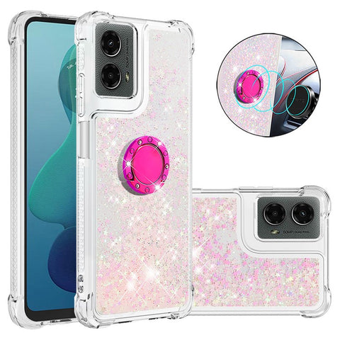 For Motorola Moto G Play 5G (2024) / Moto G 5G (2024) TPU Case with Kickstand Quicksand Shockproof Cover