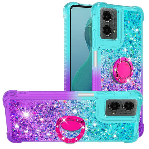 For Motorola Moto G Play 5G (2024) / Moto G 5G (2024) TPU Case with Kickstand Gradiant Quicksand Shockproof Cover