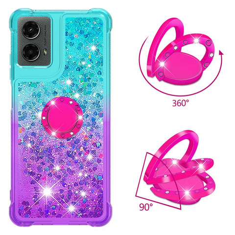 For Motorola Moto G Play 5G (2024) / Moto G 5G (2024) TPU Case with Kickstand Gradiant Quicksand Shockproof Cover
