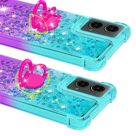 For Motorola Moto G Play 5G (2024) / Moto G 5G (2024) TPU Case with Kickstand Gradiant Quicksand Shockproof Cover