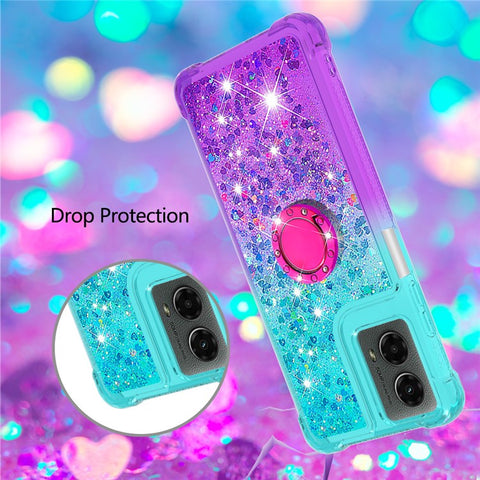 For Motorola Moto G Play 5G (2024) / Moto G 5G (2024) TPU Case with Kickstand Gradiant Quicksand Shockproof Cover