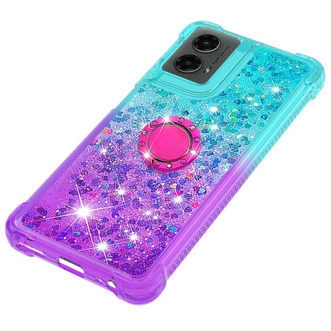 For Motorola Moto G Play 5G (2024) / Moto G 5G (2024) TPU Case with Kickstand Gradiant Quicksand Shockproof Cover