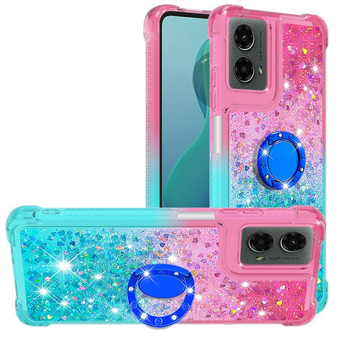 For Motorola Moto G Play 5G (2024) / Moto G 5G (2024) TPU Case with Kickstand Gradiant Quicksand Shockproof Cover