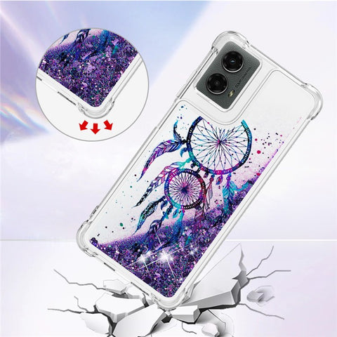 For Motorola Moto G Play 5G (2024) / G 5G (2024) TPU Case with Quicksand and Pattern Printed