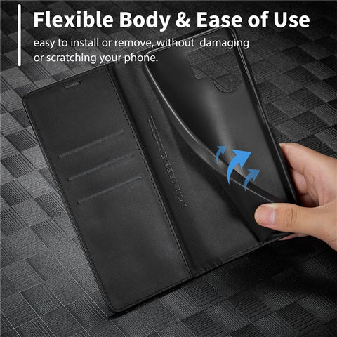 LC.IMEEKE For Xiaomi Redmi 13C 4G / 5G / 13R 5G / Poco M6 5G / Poco C65 4G Wallet Case PU Leather Carbon Fiber Texture Phone Cover