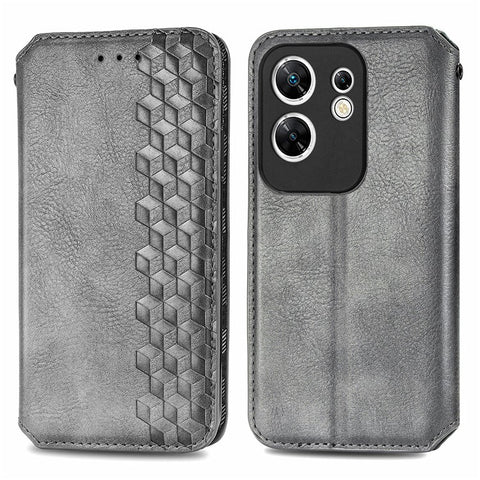 For Infinix Zero 30 4G PU Leather Case Rhombus Imprint Wallet Stand Phone Cover