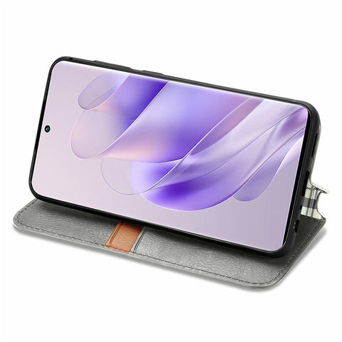 For Infinix Zero 30 4G PU Leather Case Rhombus Imprint Wallet Stand Phone Cover