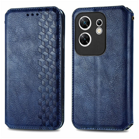 For Infinix Zero 30 4G PU Leather Case Rhombus Imprint Wallet Stand Phone Cover