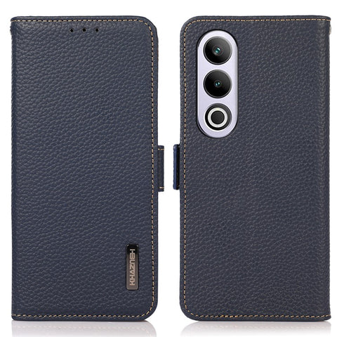 KHAZNEH For OnePlus Nord CE4 5G RFID Blocking Case Genuine Cow Leather Phone Cover