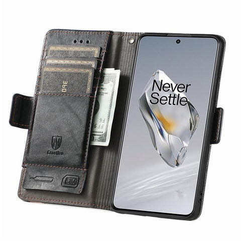 For OnePlus 12 5G Phone Cases CASENEO PU Leather Cover Stand with RFID Blocking Wallet