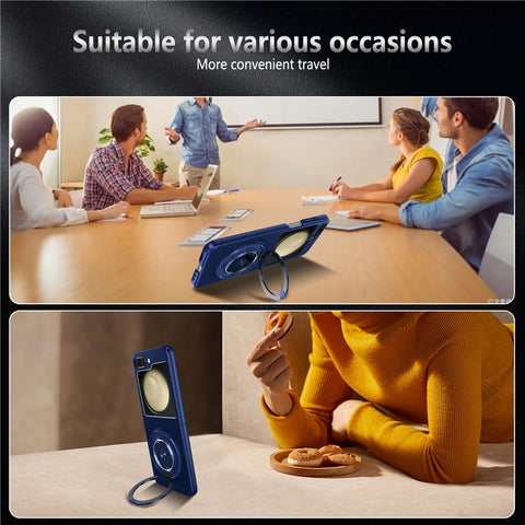 For Samsung Galaxy Z Flip5 5G Magnetic Case Invisible Kickstand PC+TPU Phone Cover