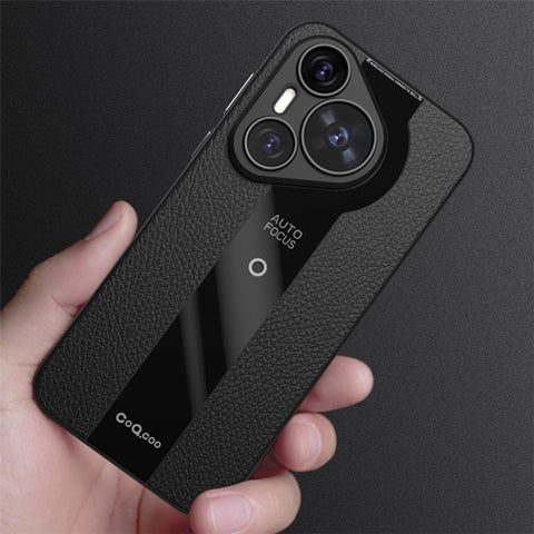 Q.COO For Huawei Pura 70 Case  Shockproof PU Leather+TPU+Acrylic Phone Cover