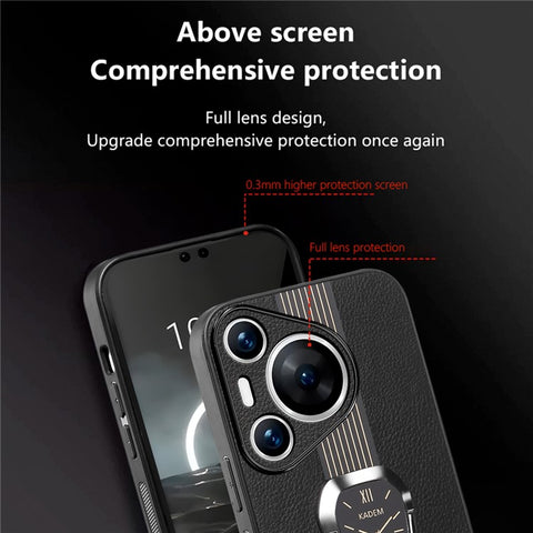 KADEM For Huawei Pura 70 Pro / Pura 70 Pro+ Folding Kickstand Cover PU+TPU+Acrylic Shockproof Phone Case