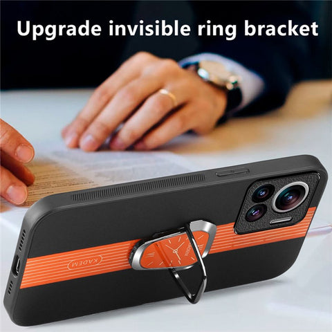 KADEM For Motorola Edge 30 Ultra 5G / Moto X30 Pro 5G Kickstand PU+TPU+Acrylic Phone Cover Anti-Scratch Shell