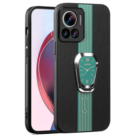 KADEM For Motorola Edge 30 Ultra 5G / Moto X30 Pro 5G Kickstand PU+TPU+Acrylic Phone Cover Anti-Scratch Shell