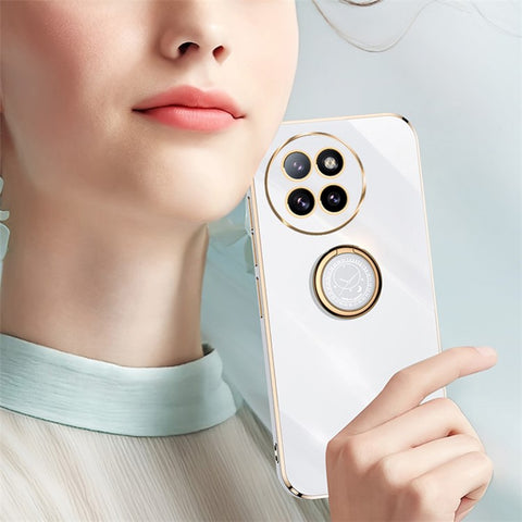 XINLI For Xiaomi Civi 4 Pro 5G / 14 Civi 5G Phone Cover Electroplating Frame Ring Kickstand Anti-Drop TPU Case