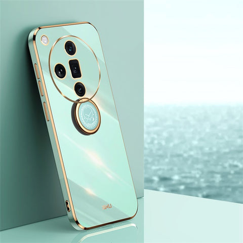 XINLI For Oppo Find X7 5G Phone Case Electroplating TPU Cover with Ring Kickstand