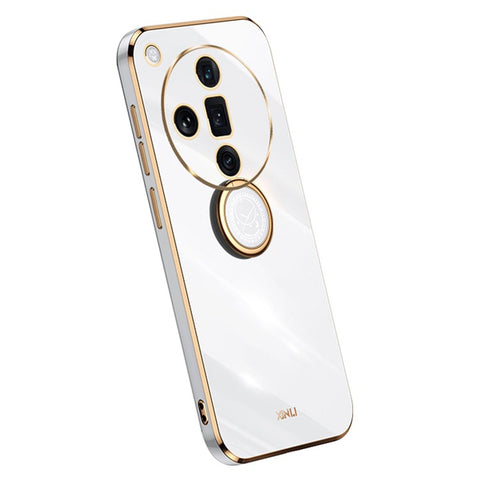 XINLI For Oppo Find X7 5G Phone Case Electroplating TPU Cover with Ring Kickstand