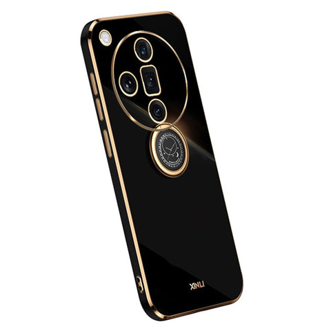 XINLI For Oppo Find X7 5G Phone Case Electroplating TPU Cover with Ring Kickstand