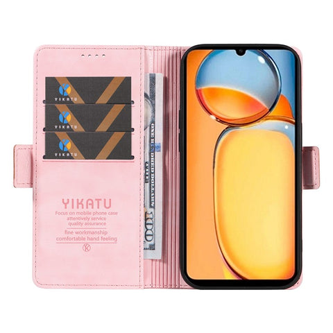YIKATU YK-007 For Xiaomi Redmi 13C 4G / 13C 5G / 13R 5G / Poco M6 5G / Poco C65 4G Case Scratch-Proof Leather+TPU Magnetic Phone Cover