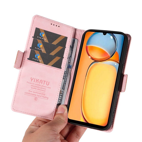 YIKATU YK-007 For Xiaomi Redmi 13C 4G / 13C 5G / 13R 5G / Poco M6 5G / Poco C65 4G Case Scratch-Proof Leather+TPU Magnetic Phone Cover