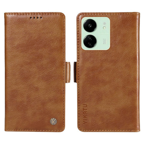 YIKATU YK-007 For Xiaomi Redmi 13C 4G / 13C 5G / 13R 5G / Poco M6 5G / Poco C65 4G Case Scratch-Proof Leather+TPU Magnetic Phone Cover