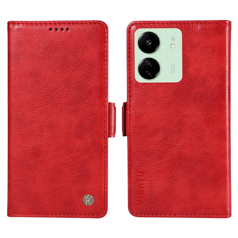 YIKATU YK-007 For Xiaomi Redmi 13C 4G / 13C 5G / 13R 5G / Poco M6 5G / Poco C65 4G Case Scratch-Proof Leather+TPU Magnetic Phone Cover