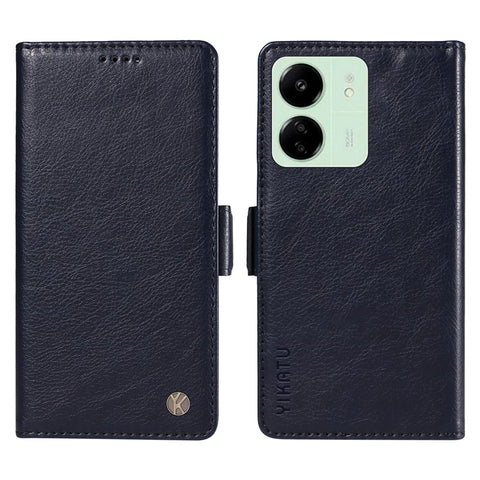 YIKATU YK-007 For Xiaomi Redmi 13C 4G / 13C 5G / 13R 5G / Poco M6 5G / Poco C65 4G Case Scratch-Proof Leather+TPU Magnetic Phone Cover