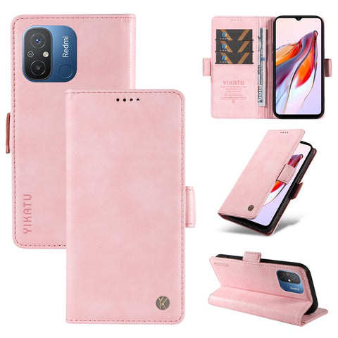 YIKATU YK-007 For Xiaomi Redmi 12C 4G / 11A 4G Case Litchi Texture Stand Smart Phone Cover