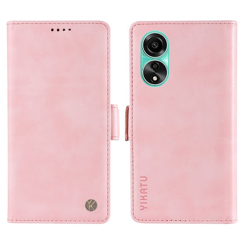 YIKATU YK-007 For Oppo A78 4G Case Litchi Texture Leather Scratch-Proof Phone Shell