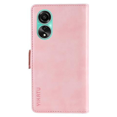 YIKATU YK-007 For Oppo A78 4G Case Litchi Texture Leather Scratch-Proof Phone Shell