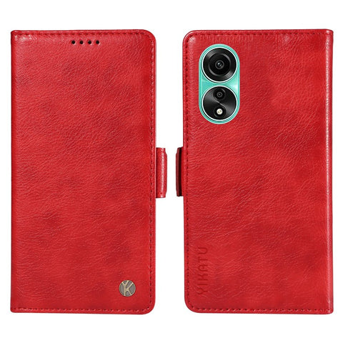 YIKATU YK-007 For Oppo A78 4G Case Litchi Texture Leather Scratch-Proof Phone Shell