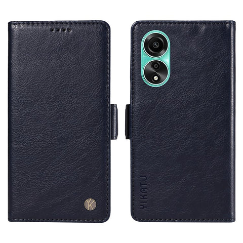 YIKATU YK-007 For Oppo A78 4G Case Litchi Texture Leather Scratch-Proof Phone Shell