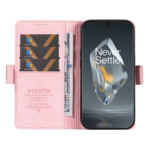 YIKATU YK-007 For OnePlus 12R 5G / Ace 3 5G Case Leather Phone Protective Cover Litchi Texture Design