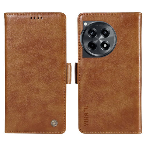 YIKATU YK-007 For OnePlus 12R 5G / Ace 3 5G Case Leather Phone Protective Cover Litchi Texture Design