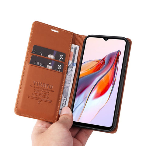 YIKATU YK-001 For Xiaomi Redmi 12C 4G / Redmi 11A 4G Case Magnetic Closure Leather Stand Phone Shell