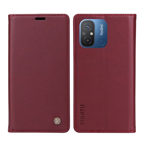 YIKATU YK-001 For Xiaomi Redmi 12C 4G / Redmi 11A 4G Case Magnetic Closure Leather Stand Phone Shell