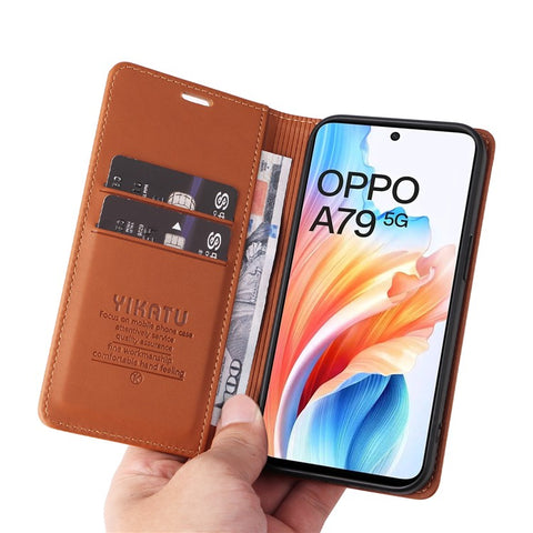 YIKATU YK-001 For Oppo A79 5G / A2 5G Case Magnetic Adsorption Leather Phone Cover