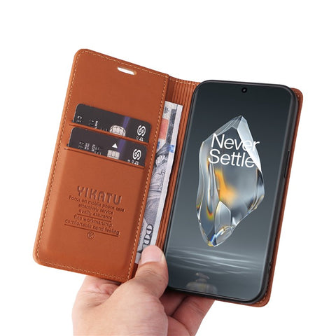 YIKATU YK-001 For OnePlus 12R 5G / Ace 3 5G Case Magnetic Closing Leather Cell Phone Cover