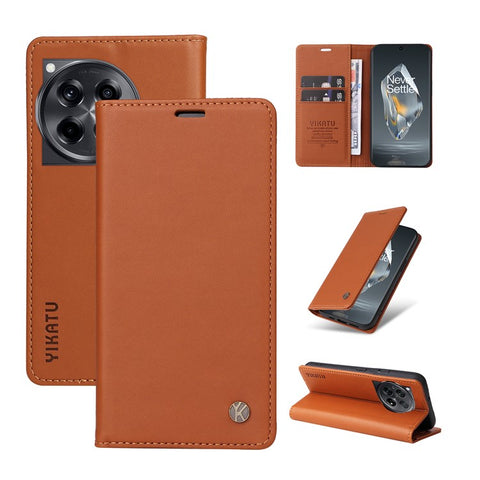 YIKATU YK-001 For OnePlus 12R 5G / Ace 3 5G Case Magnetic Closing Leather Cell Phone Cover