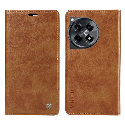 YIKATU YK-006 For OnePlus 12R 5G / Ace 3 5G Case Leather Wallet Phone Case Magnetic Closing